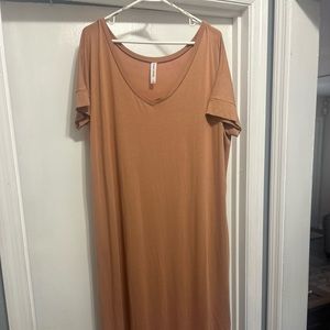 Long dress. Size Large.  Runs larger,  Tee shirt material .